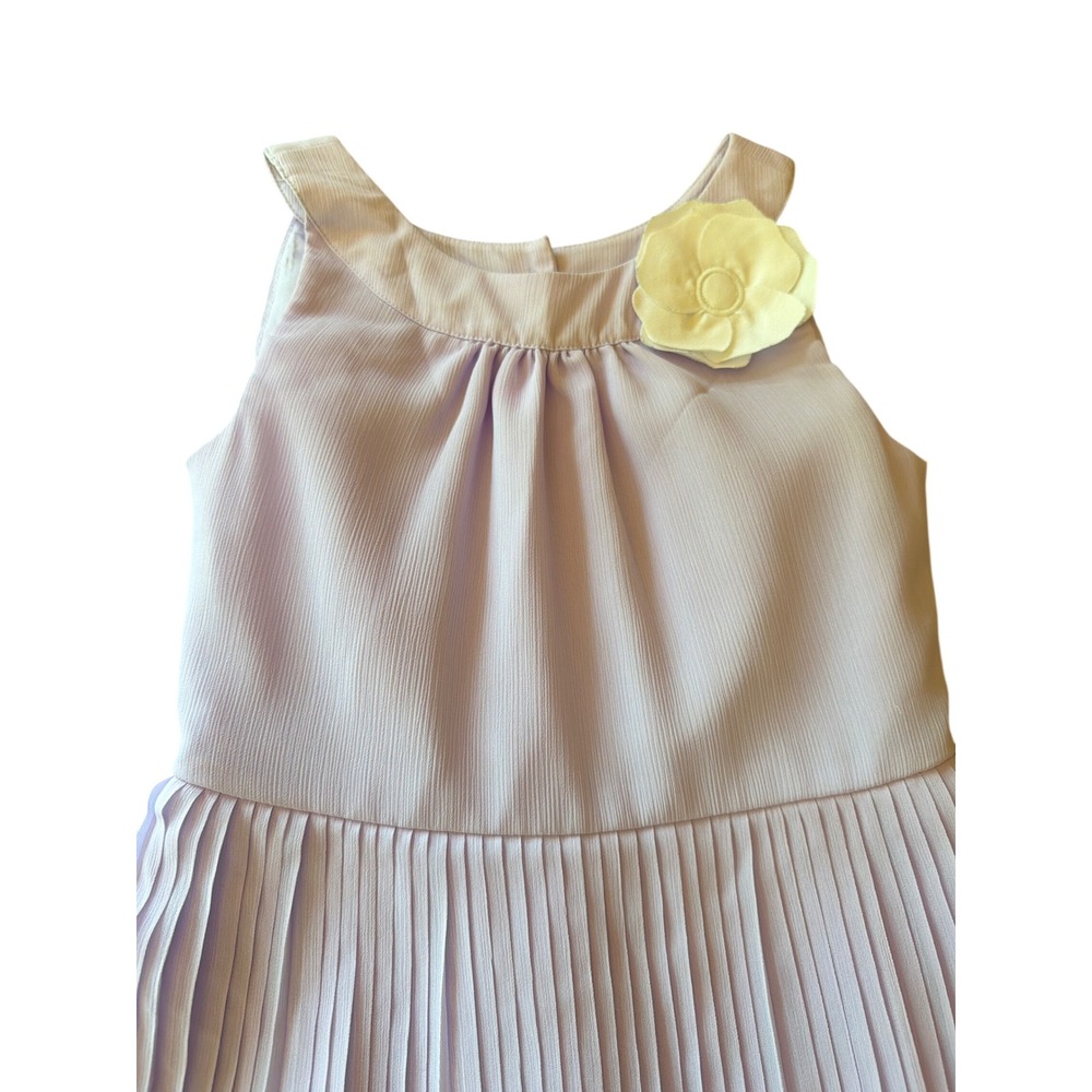Janie and Jack Dress Lavender Purple Pleated Chiffon Flower Sleeveless Size 6 - Picture 2 of 6